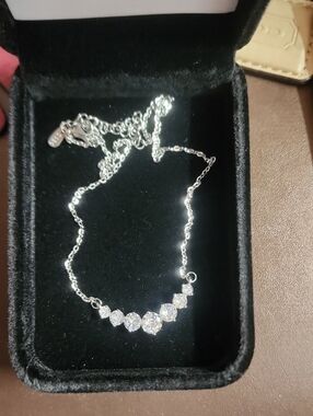 Graduated 7 Stone Necklace Marked S925 New Conditon.